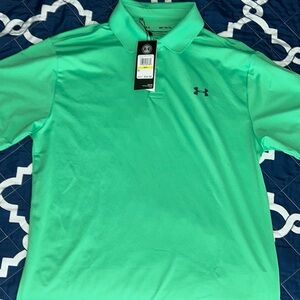 Under Armour Men's Bright Green Polo Medium